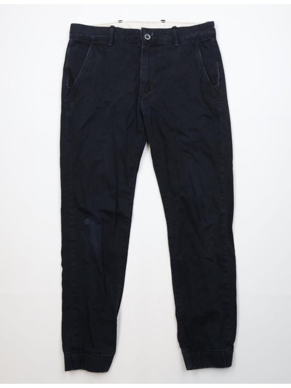 Vintage Y2K Levis Mens 30x29 Distressed Cuffed Joggers Jogger Pants Black Cotton